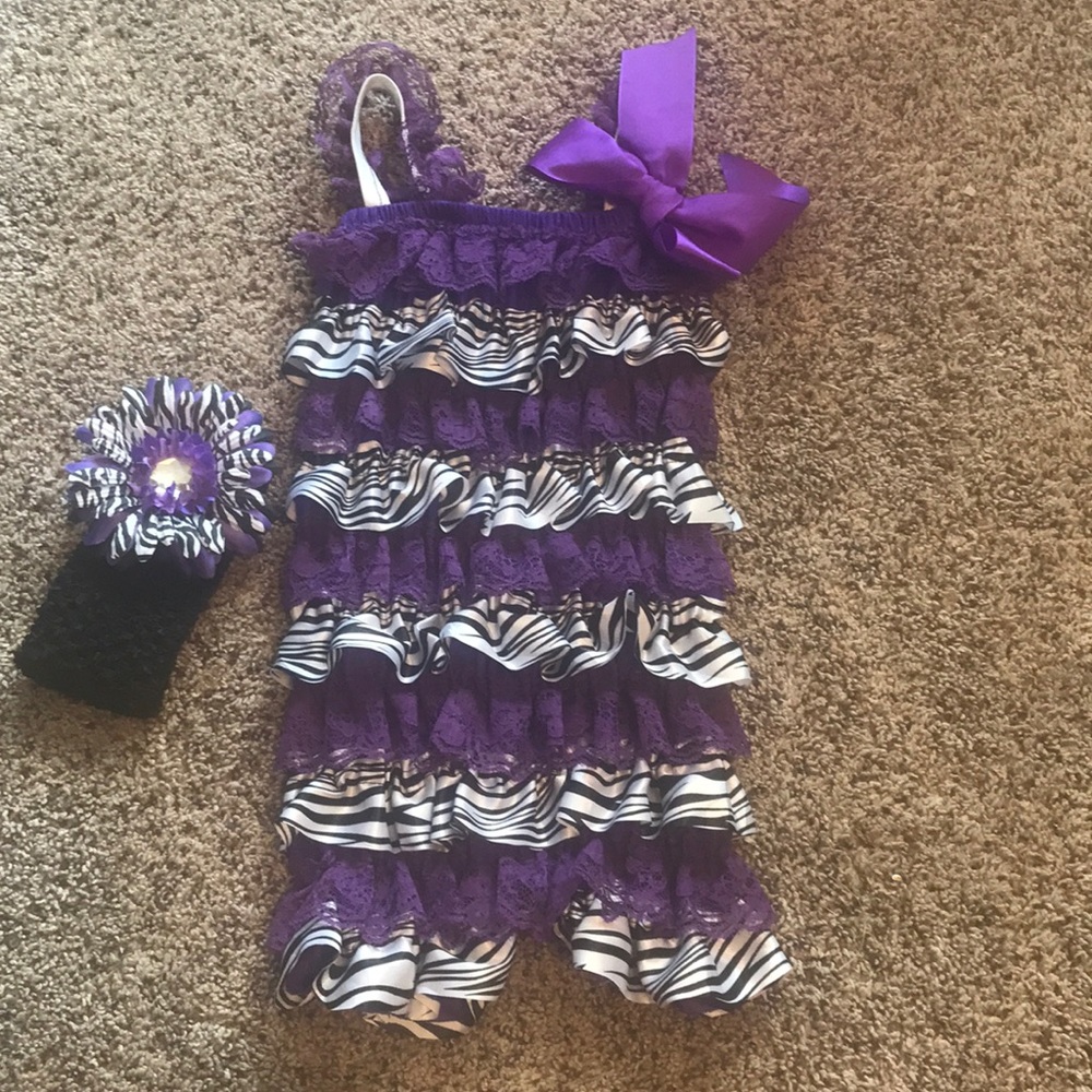 12 month one piece outfit with headband